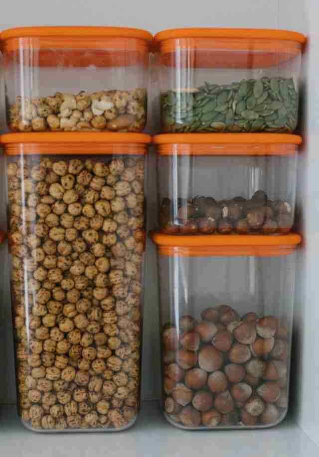 dry foods in air tight containers